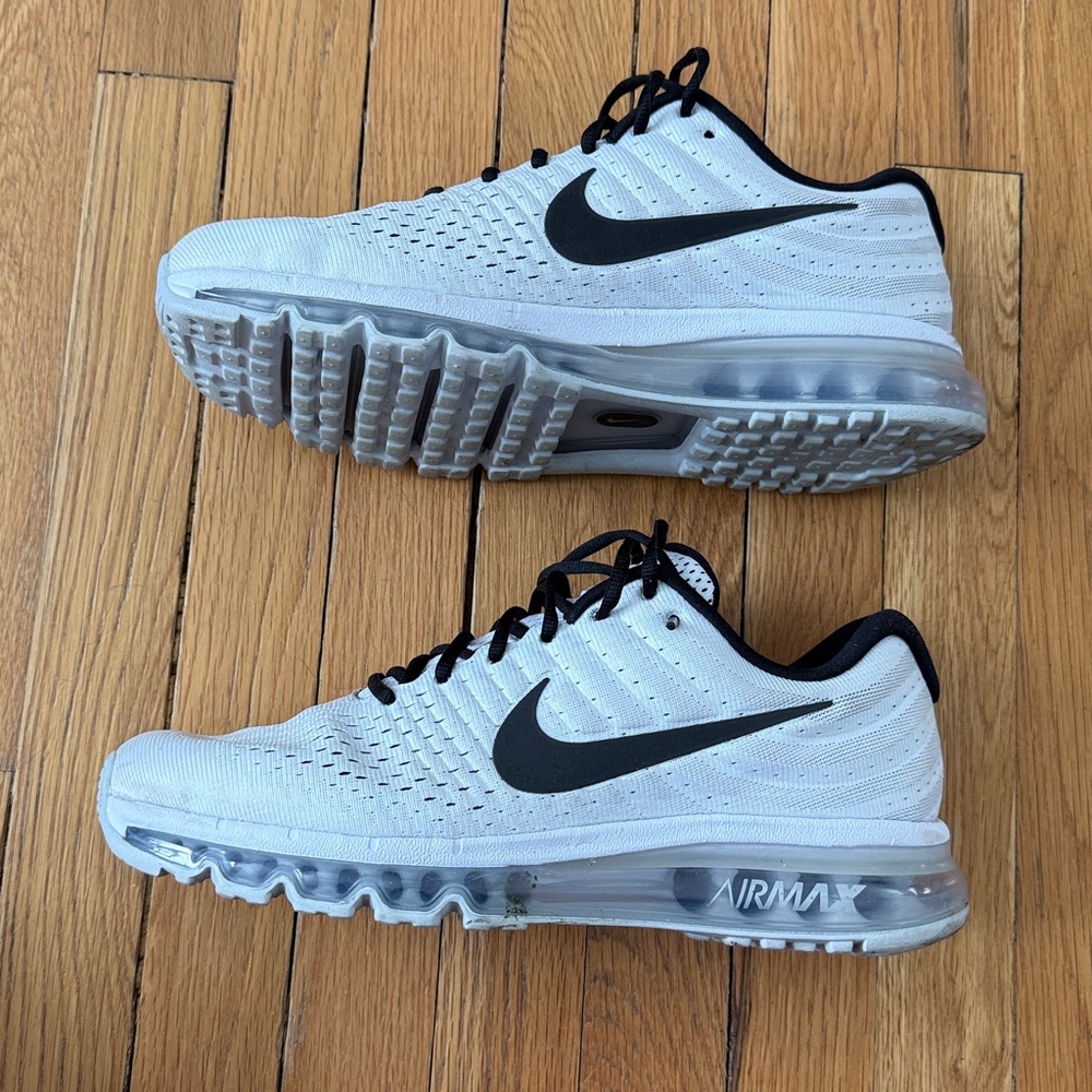 Nike White Pure Platinum Black Air Max Sneakers - Picture 8 of 12